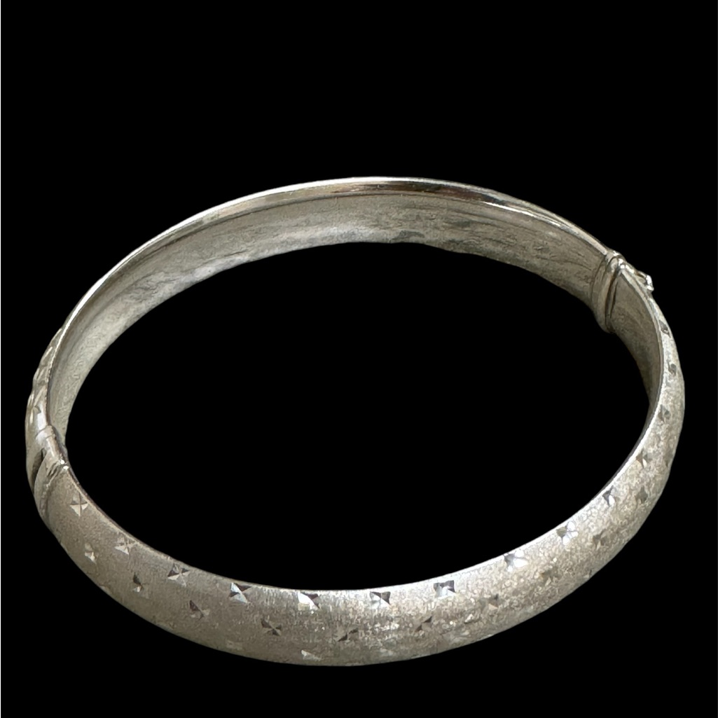 Ati 925 Thailand Silver Hinged Bangle Bracelet Size 7 29$